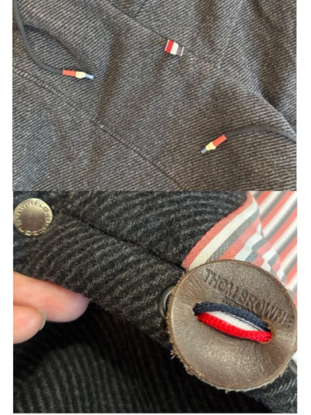 Thom Browne 4-Bar Charcoal Wool Hooded Jacket Grey Size 4 L/XL - Picture 13 of 16